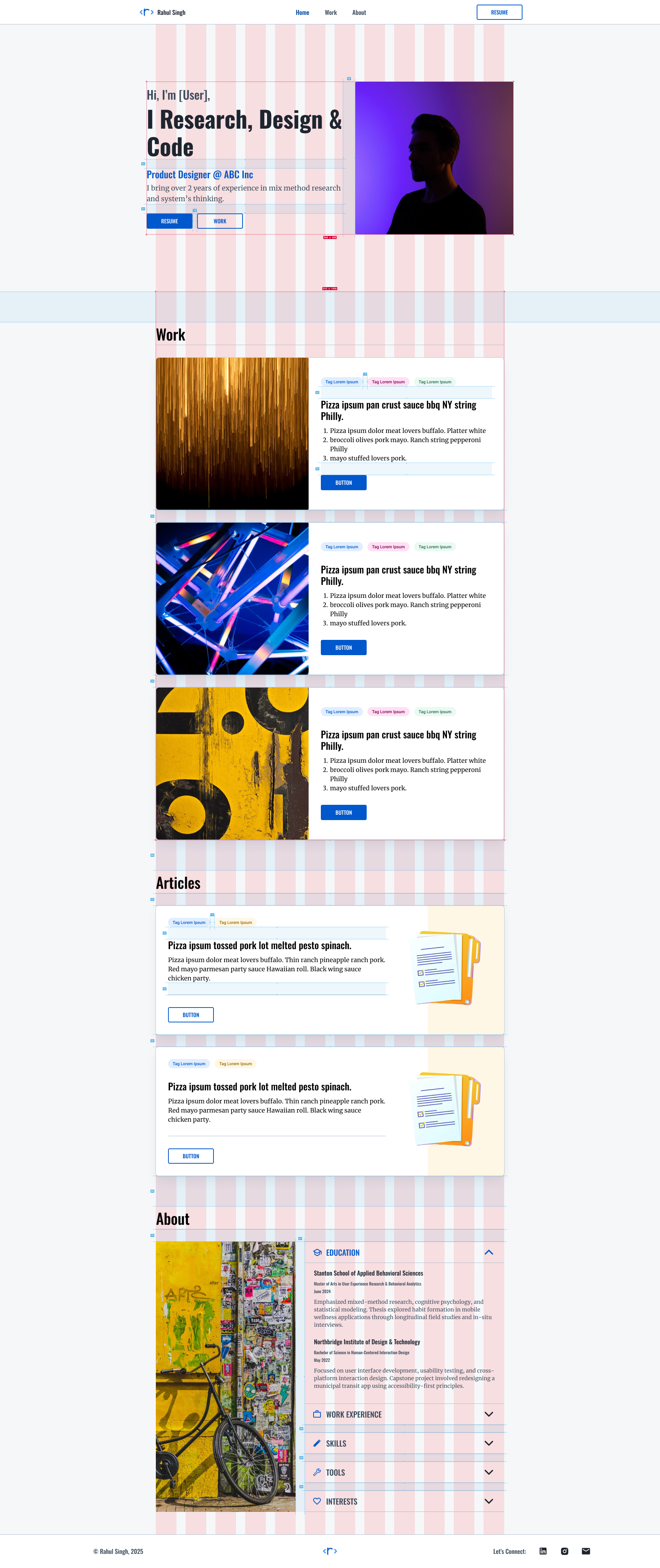 Homepage Desktop with Grids